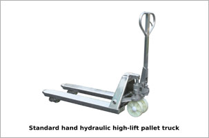 Standard hand hydraulic high-lift pallet truck 